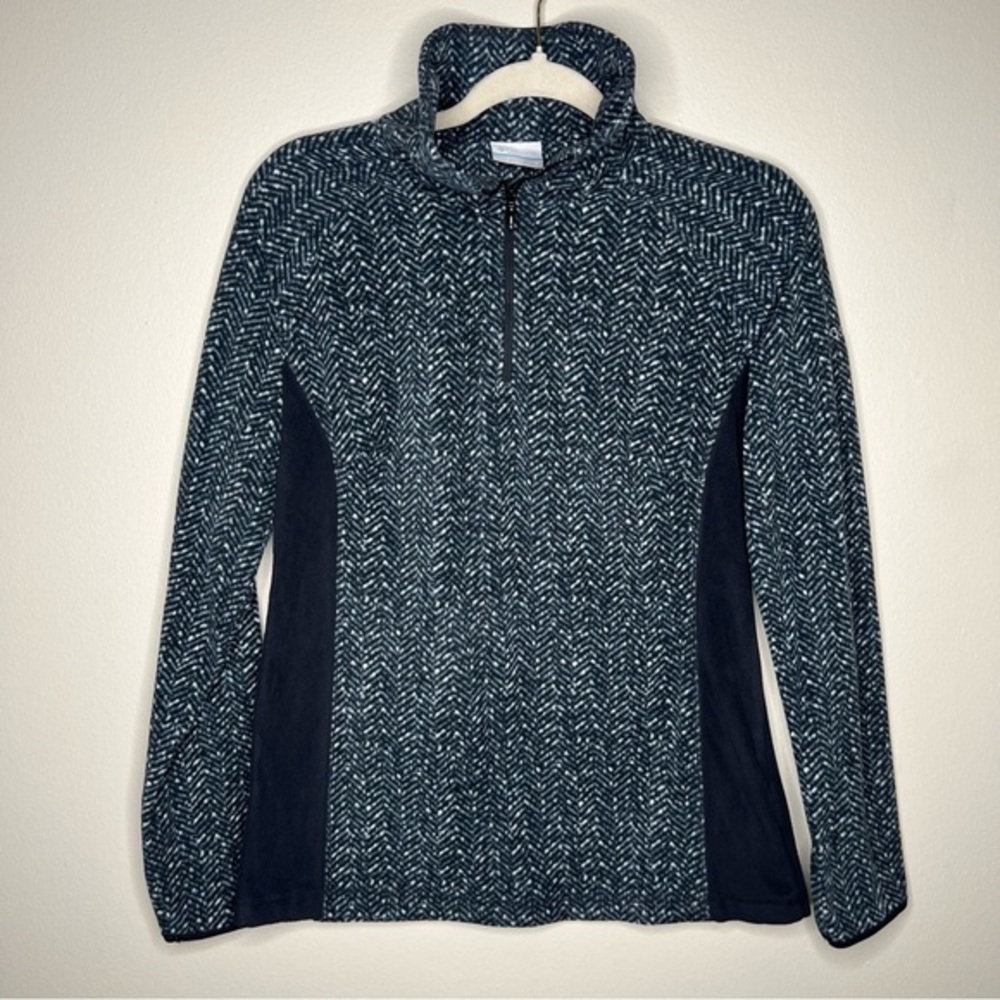 Columbia Sportswear Chevron Zigzag Print Fleece Mock Neck Pullover Cozy Warm
